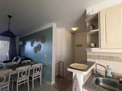 a kitchen with a sink and a counter top at Les Coteaux de Pont Royal en Provence - maeva Home - Appartement 3 pièces 6 personnes - Prestige MAE-2554 in Mallemort