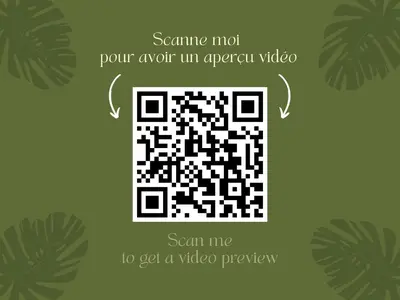 a picture of a qr code with a video pattern at Sault Tropical - Idéal couple - Balnéo Led - Vue parc & montagne - Wifi - Stationnement gratuit - 5min à pied des bars, restaurants & commerces in Sault-de-Vaucluse