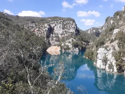 a view of a river in a canyon at Aude en Provence in Meyrargues