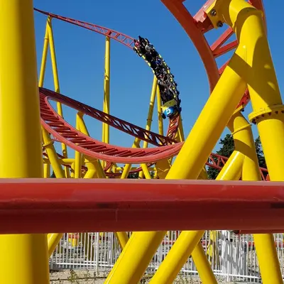 a roller coaster at a theme park at vacances en provence cyprès in Mormoiron