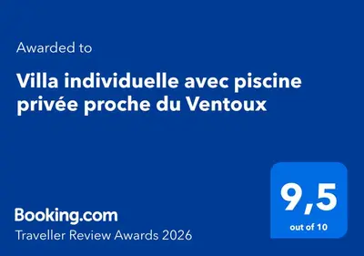 a screenshot of a phone screen with a blue background at Villa individuelle avec piscine privée proche du Ventoux in Blauvac