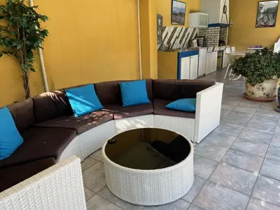 a bedroom with a bed and a window with two lamps at Le Zenith - Calme absolu, jardin et piscine en Provence in LʼIsle-sur-la-Sorgue