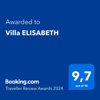 a blue sign with the words awarded to villa ellezwerwerwer at Villa ELISABETH in Aix-en-Provence