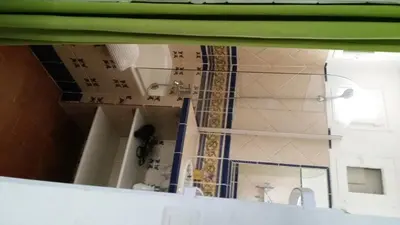 a bathroom being remodeled with a mirror in a room at Charm in Provence in Saumane-de-Vaucluse