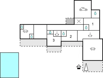 a block diagram of a house at Nice Home In Venasque With Kitchen in Venasque