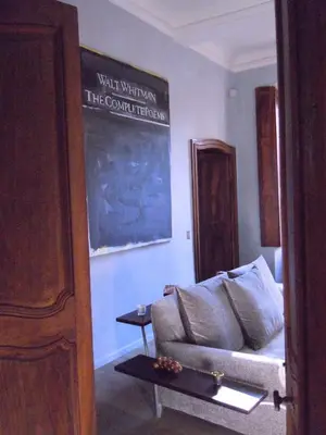 a living room with a couch and a table at Luxury two bedroom apartment in Apt, the heart of the Luberon in Apt