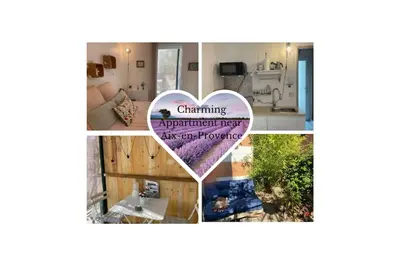 a collage of four pictures of a heart at Charming Studio to Venelles 10 minutes from Aix in Venelles