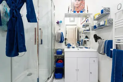 a bathroom with a shower and a sink at Appartement de luxe : Le Petit Trianon au coeur d'Aix-en-Provence in Aix-en-Provence