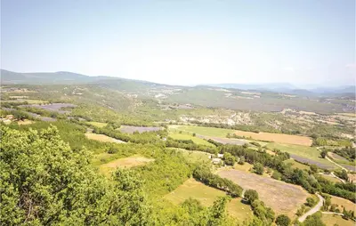 an aerial view of a valley with fields and trees at Amazing Home In St Martin De Castillon in Saint-Martin-de-Castillon