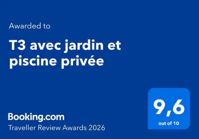 a screenshot of the age jardinian et pizza prize at T3 avec jardin et piscine privée in Velaux