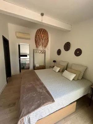 a bedroom with a large bed in a room at Superbe maison avec jacuzzi in Ventabren