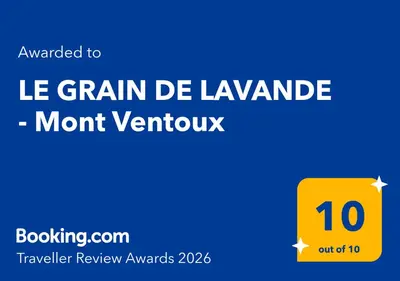 a yellow square with the words le gram de lavender month vermont at LE GRAIN DE LAVANDE - Mont Ventoux in Sault-de-Vaucluse
