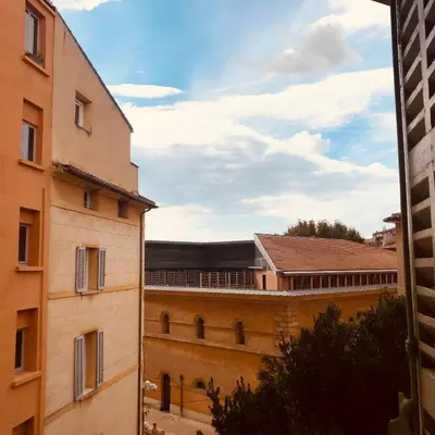 a view from the window of a building at AIX Centre LOFT Duplex Terrasse climatisation wifi in Aix-en-Provence