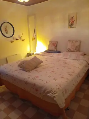 a bedroom with a large bed in a room at T3 campagne Aix-en-Provence in Meyrargues