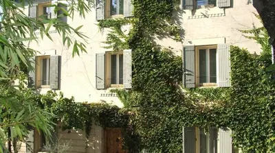 a building with ivy growing on the side of it at ELIA HOUSE in Goult