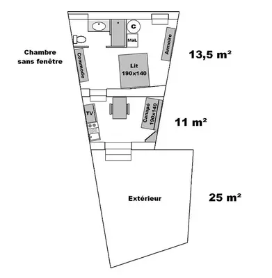 a floor plan of a condo at Studio chez Steph in Eyguières