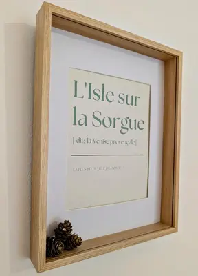 a picture of a framed picture on a wall with a pine cone at L'instant sorgue in LʼIsle-sur-la-Sorgue