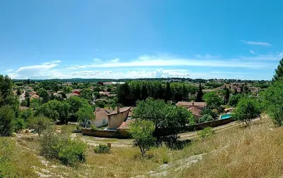 a view of a town from a hill at Villa Lambesc Provence in Lambesc