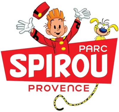 a logo for a company with a monkey jumping over a sign at Appartement climatisé au coeur de la Provence lac et parcs d'attractions 10mn Avignon in Monteux
