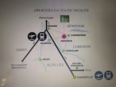 a map of aix enriches at Appartement climatisé au coeur de la Provence lac et parcs d'attractions 10mn Avignon in Monteux