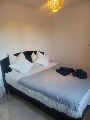 a bedroom with a large bed in a room at La Villa Sable en Provence in Saint-Saturnin-les-Apt