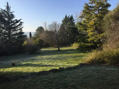 a grassy field with trees in the distance at La maison Danna in Lauris