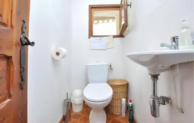 a bathroom with a toilet and a sink at Stunning Home In Vacheres in Vachères