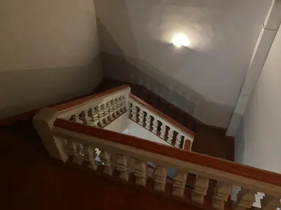 an overhead view of a staircase with a light on the ceiling at Hypercenter lovely duplex with Terrace CLIM WIFI in Aix-en-Provence
