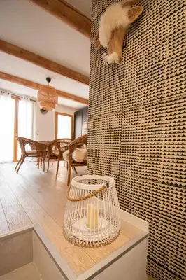 a living room with a cat on the wall at Le Baudelaire - magnifique appartement au cœur du centre historique in Aix-en-Provence