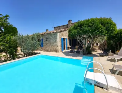 a swimming pool in front of a house at 
