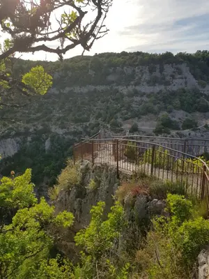 a view from the top of a mountain with a fence at Le Cosy Luberon - Viens in Viens