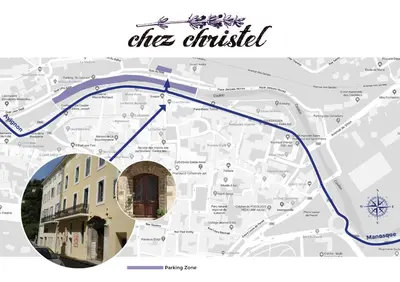 a map of the city of chicago with a blue line at Chez Christel in Apt