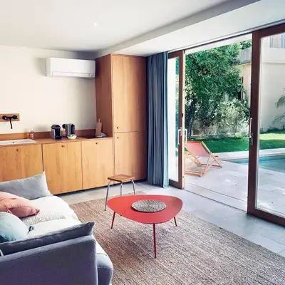 Studio with garden and pool