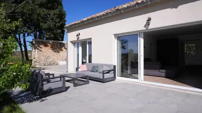 a house with a swimming pool in front of it at Domaine du Piol - Luberon - Piscine privée - Clim - Beach Volley in Mazan
