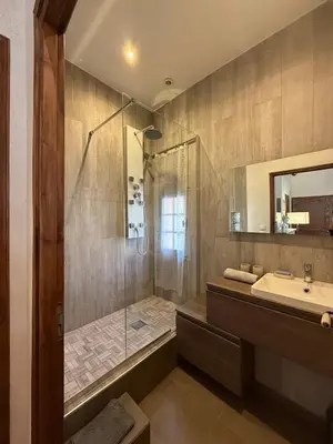 a bathroom with a shower and a sink at Bel appartement aixois dans le centre historique in Aix-en-Provence