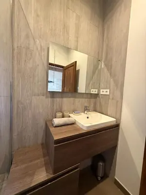 a bathroom with a sink and a mirror at Bel appartement aixois dans le centre historique in Aix-en-Provence
