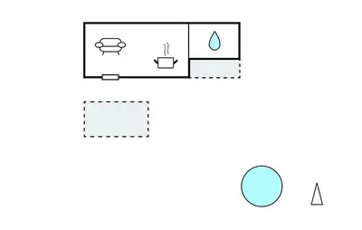 a diagram of a bathroom with a toilet and a ball at Frutiere 1 in Caromb