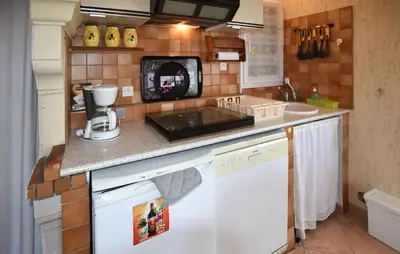 a kitchen with a sink and a counter top at Frutiere 1 in Caromb