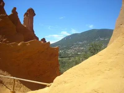 a view of the desert from a rock formation at Lou pichoun studio au coeur d'un village provençal in Gargas