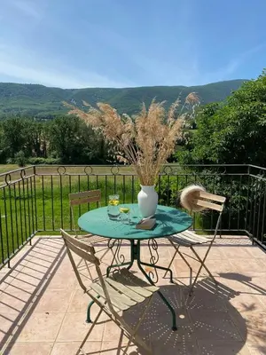 a dining room with mirrors and a table with flowers at Historic Bastide With Private Pool In The Luberon in Céreste
