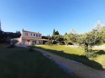 a view of a house with a grass yard at 4 bedroom villa pool entire place in Salon-de-Provence