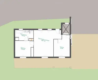 a floor plan of a house at Luboregard in Cheval-Blanc