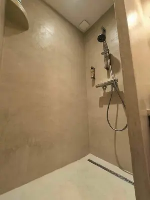a bathroom with a shower with a shower head at Appartement Superbe 2 personnes Coeur de ville l'Isle sur Sorgue in LʼIsle-sur-la-Sorgue
