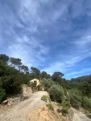 a winding road through a forest in the fall at Aix-en-Provence, Bastidon provençal plein cœur de la forêt avec vue unique in Le Tholonet