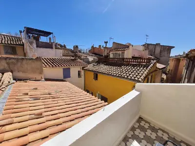 a view from the roof of a building at Lovely Apartment with a Rooftop View in Aix in Aix-en-Provence