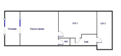 a floor plan of a shower room at Logement avec jardin et terrain de pétanque privé in Venelles