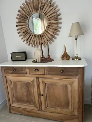 a dresser with a mirror on top of it at Villa Serena - 3 chambres grand confort - 6 personnes in Carpentras