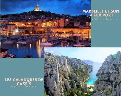 a collage of photos of the amalfi coast at La Mazarine - Studio tout confort - Les Milles proche Aix TGV Marseille in Aix-en-Provence