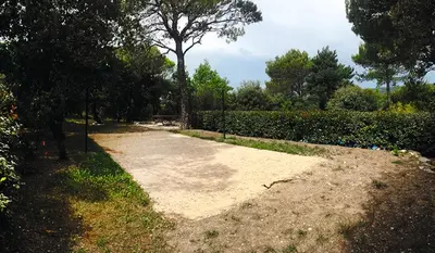 a dirt path with a tree in a park at Mas provençal - Beautiful Provencal farmhouse, heated pool in Murs
