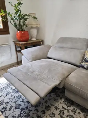 a living room with a couch and a table at 3 Bedroom House Terrace Park & Free Parking in Aix-en-Provence